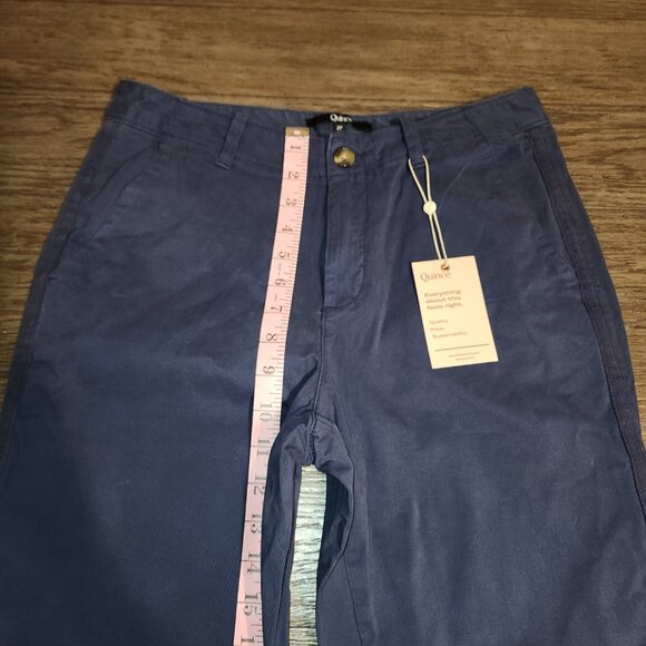 Quince Stretch Cotton Twill Girlfriend Chino Pants NWT Navy Size 24 - Picture 3 of 8